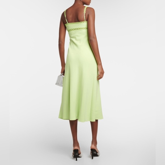 Jonathan Simkhai Sevilla Cady Midi Dress in Lime Green - Size 2 - Picture 2 of 7